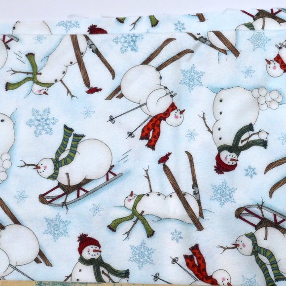 Snowman Flannel Fabric by the Yard